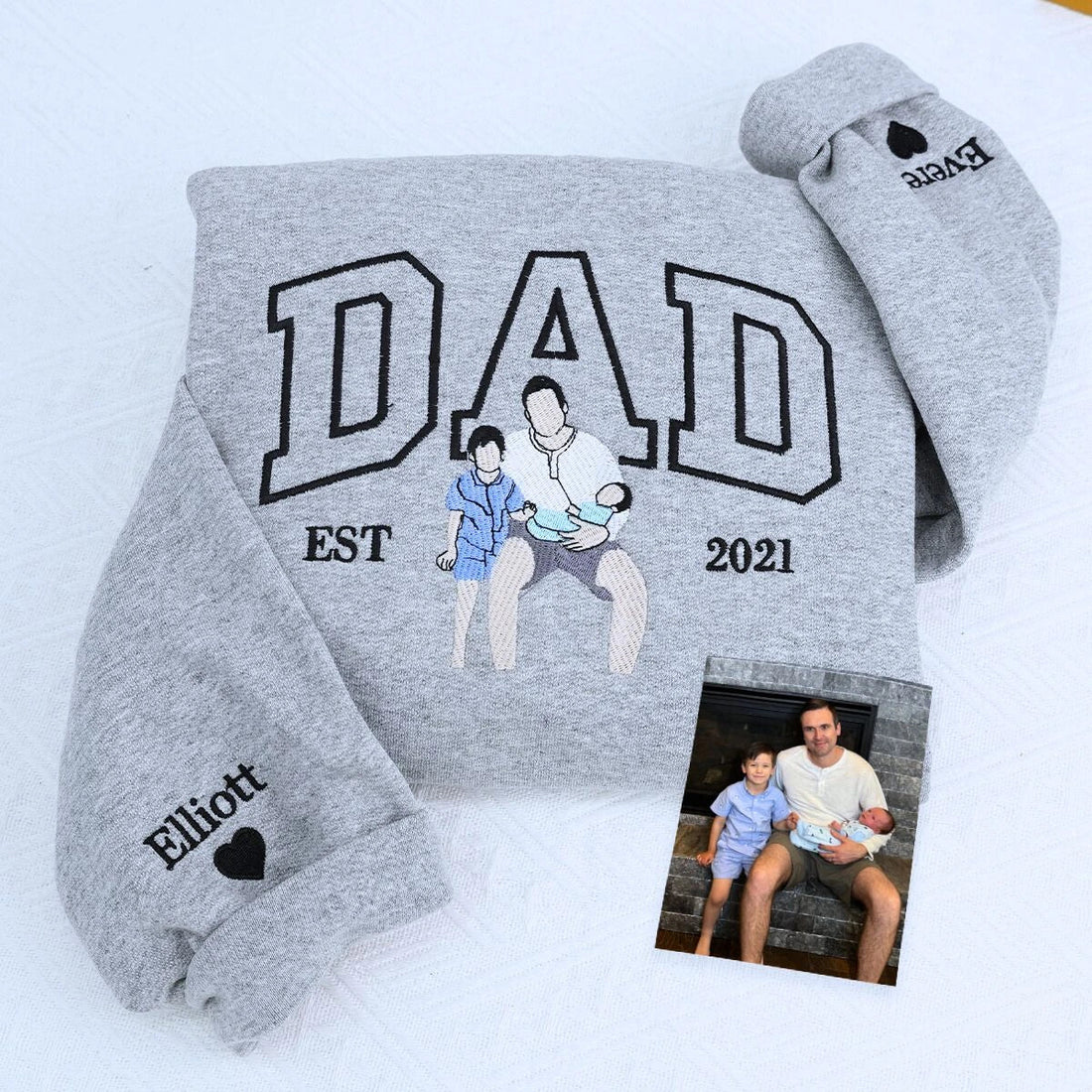 Father and Son Sweatshirt, Hoodie, Personalized Fathers Day Gifts from Portrait Photo