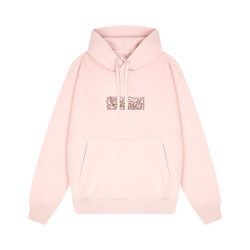 Embroidered Cherry Blossom Patch Pink Hoodie