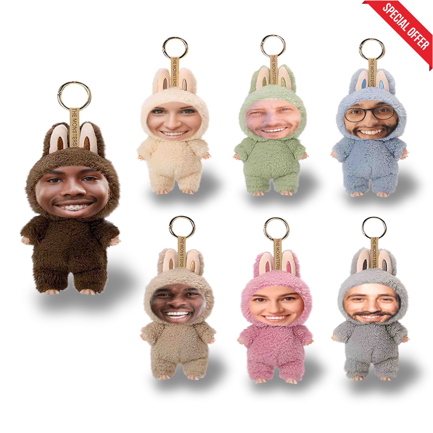 Funny Custom Yebubu Plush Keychain with Your Face – Perfect Gift In Different Colors