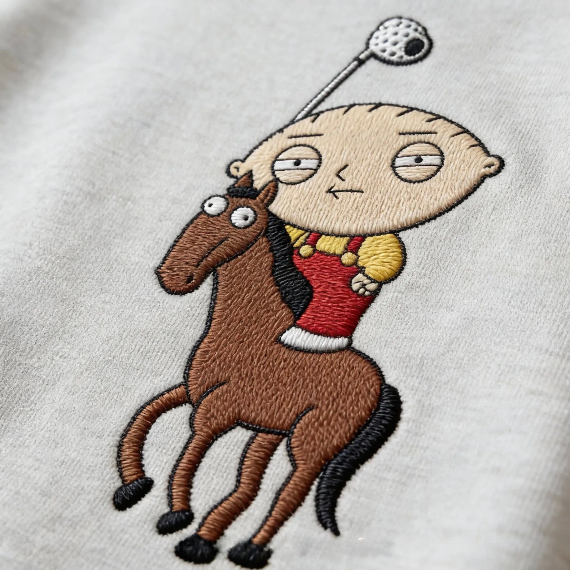 Stewie Rider Embroidered T-Shirt – Funny Meme Streetwear Cotton Tee