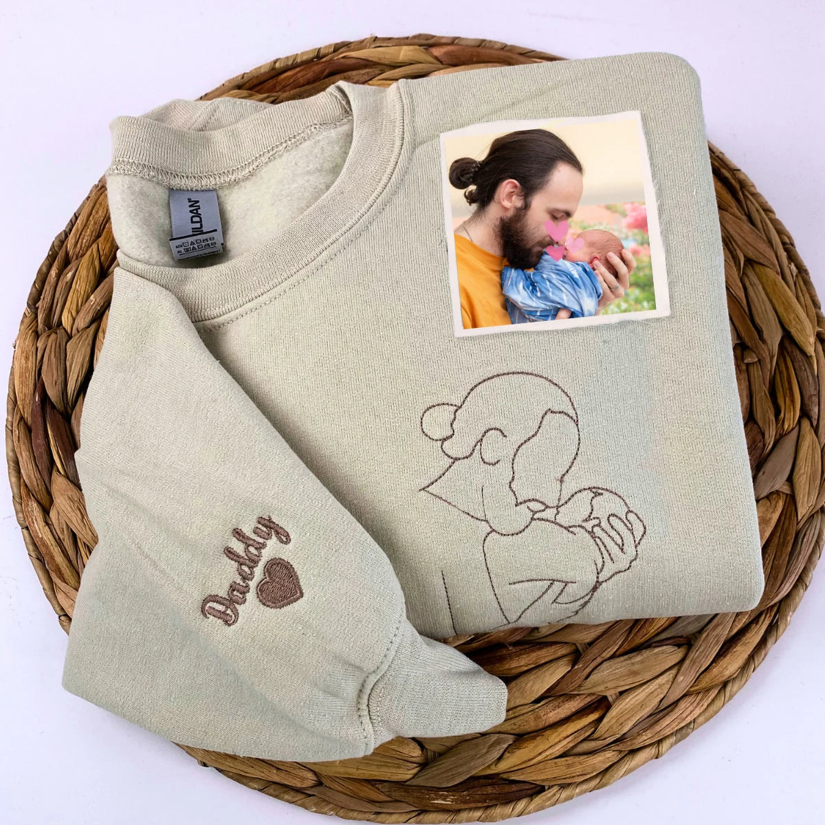 Father and Son Sweatshirt, Hoodie, Personalized Fathers Day Gifts from Portrait Photo