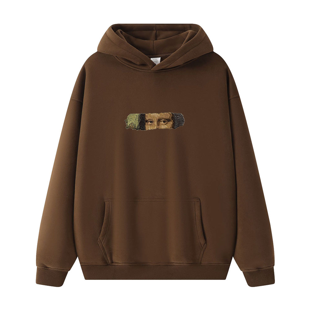 Embroidered Autumn And Winter Hooded Sweatshirt  Mona Lisa