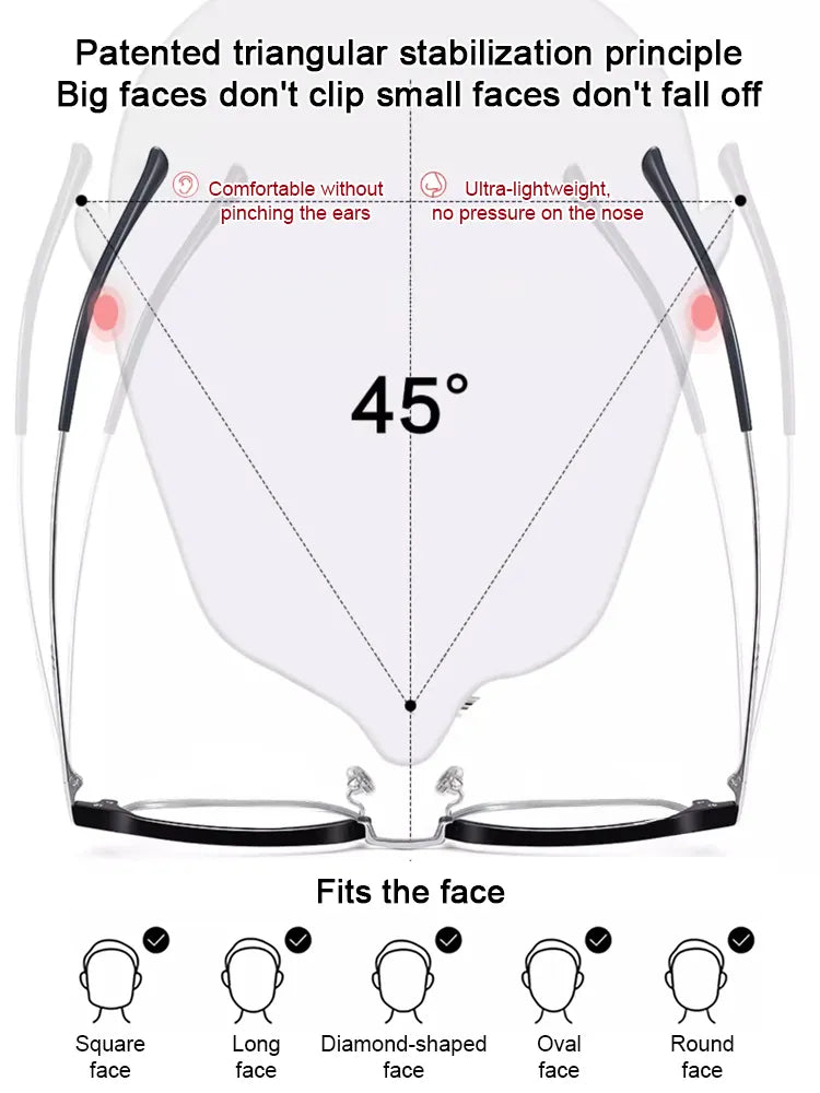 Intelligent Auto-Focus Reading Glasses – Blue-Light Blocking, No-Prescription Needed, Ultra-Lightweight Photochromic Lenses
