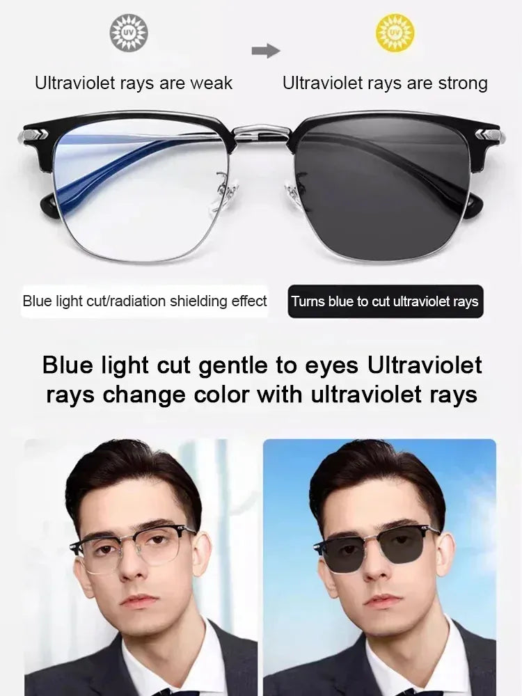 Intelligent Auto-Focus Reading Glasses – Blue-Light Blocking, No-Prescription Needed, Ultra-Lightweight Photochromic Lenses