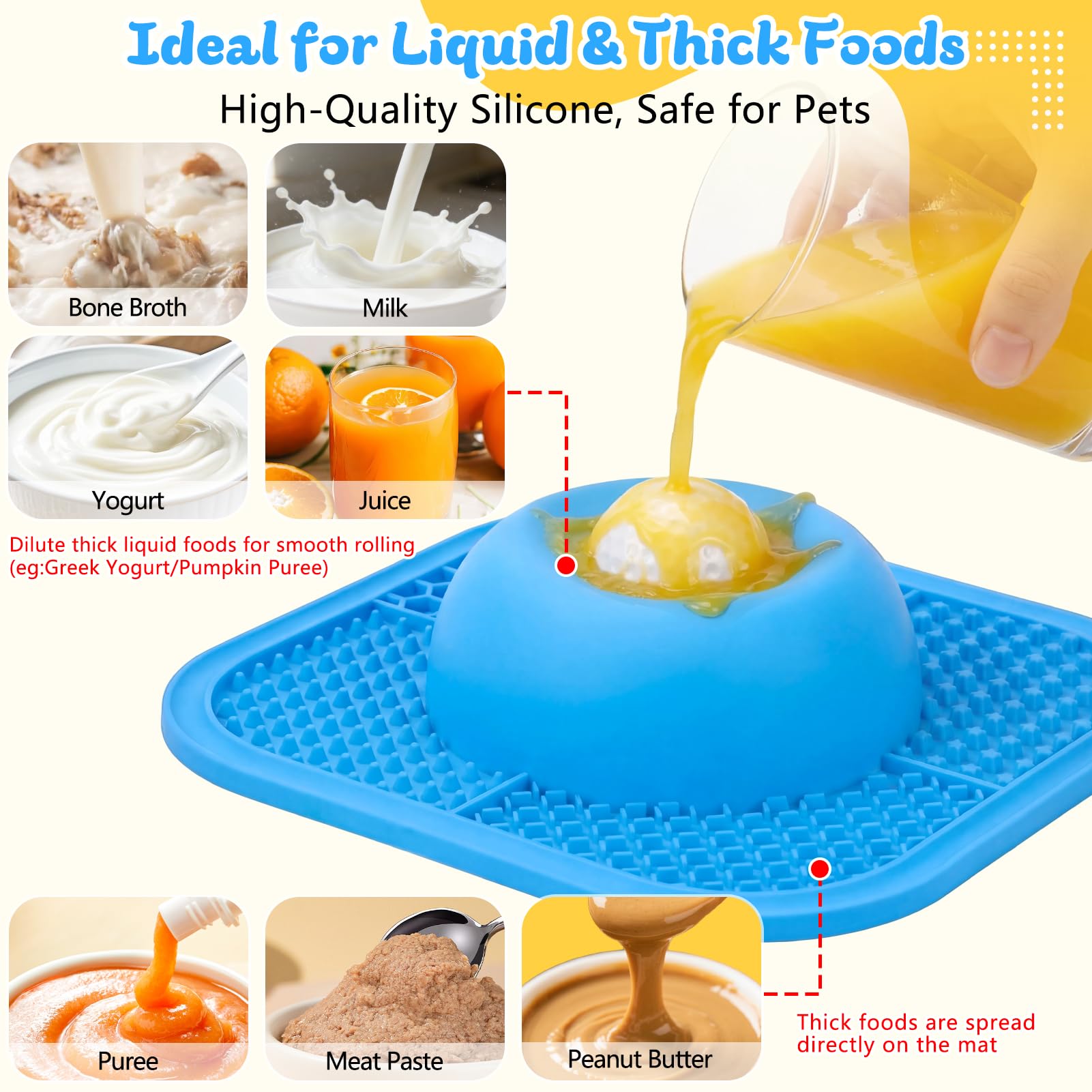 PetsHome Anti-Slip Interactive Rolling Licking Bowl