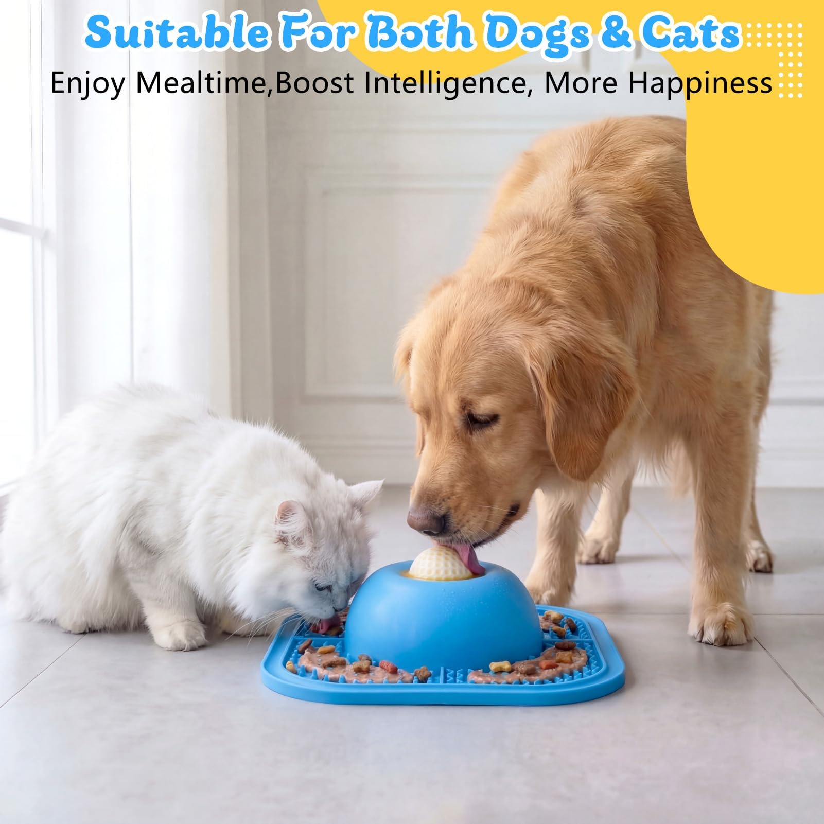 PetsHome Anti-Slip Interactive Rolling Licking Bowl