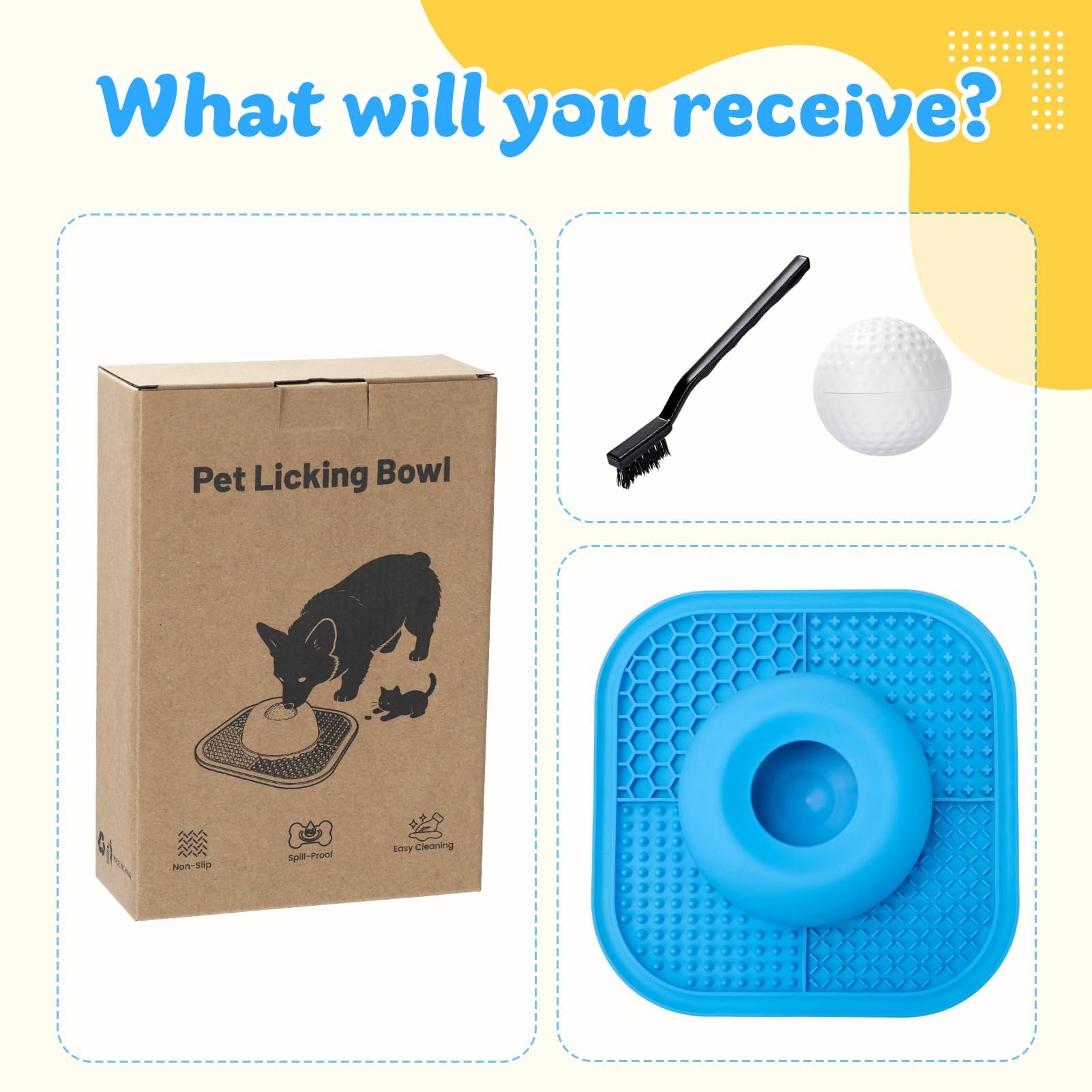 PetsHome Anti-Slip Interactive Rolling Licking Bowl