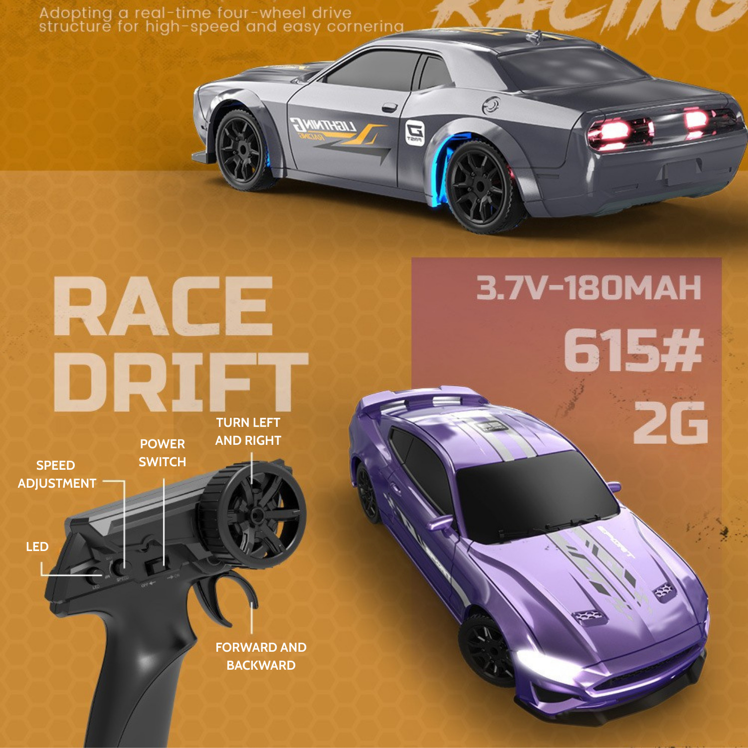1/43 Scale High-Speed RC Drift Car