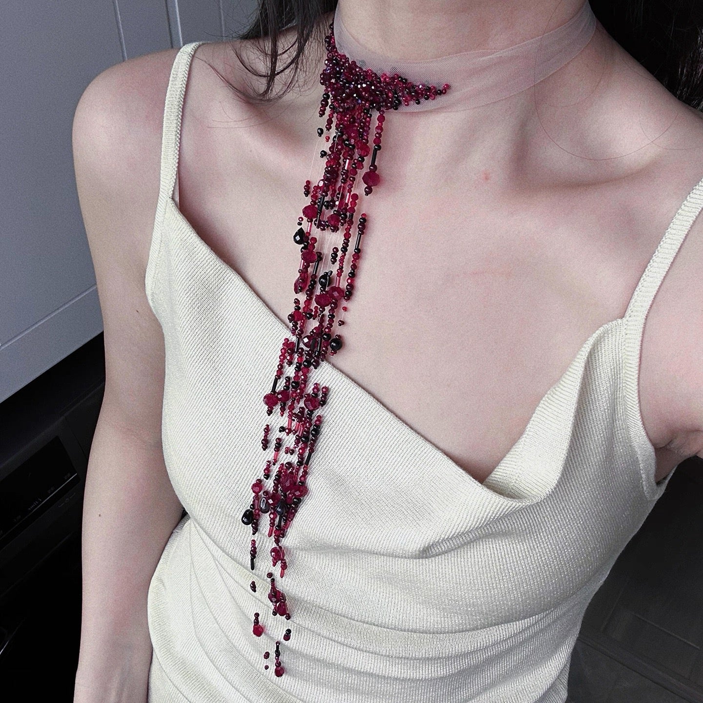 Hand-crafted Blood Drop Choker Necklace