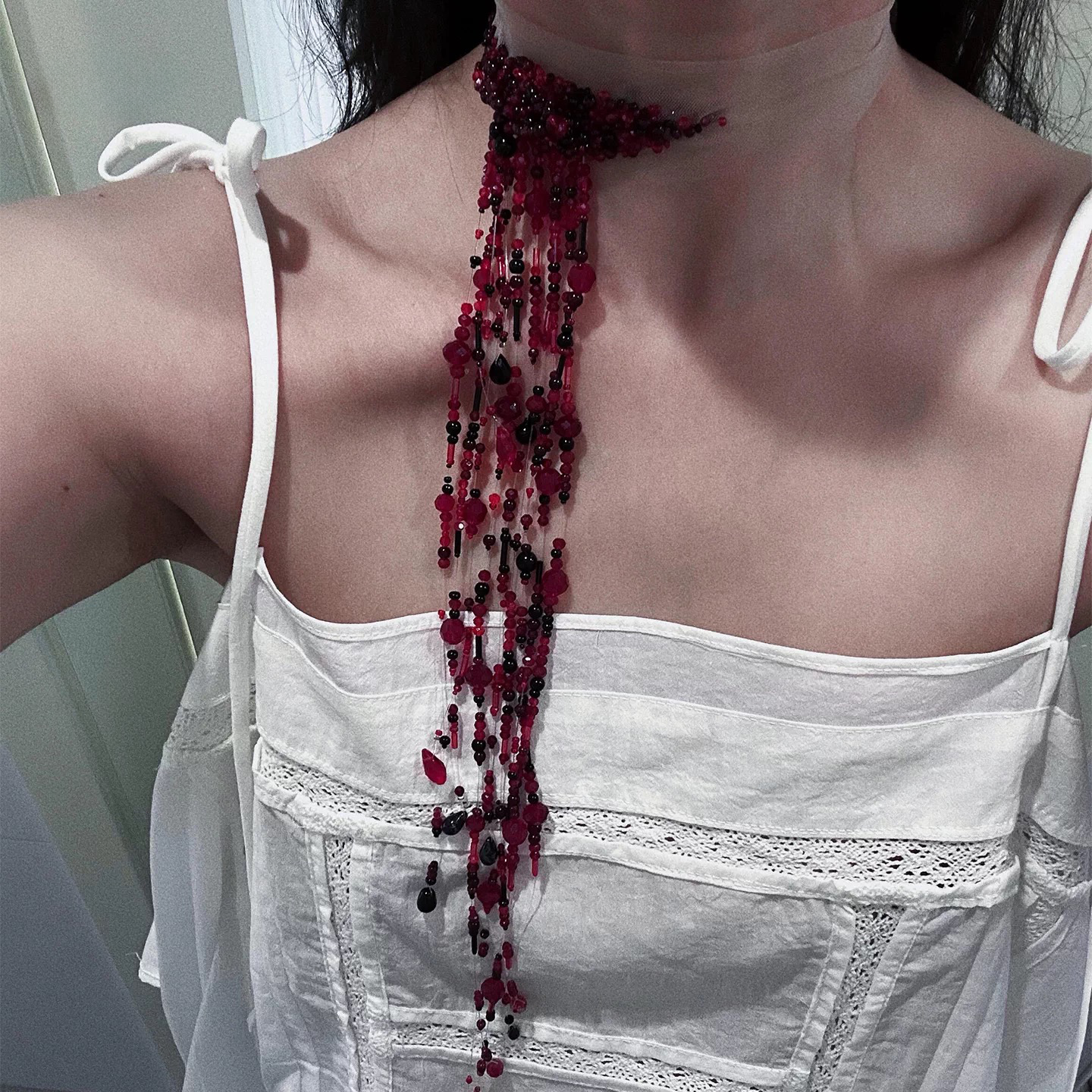 Hand-crafted Blood Drop Choker Necklace