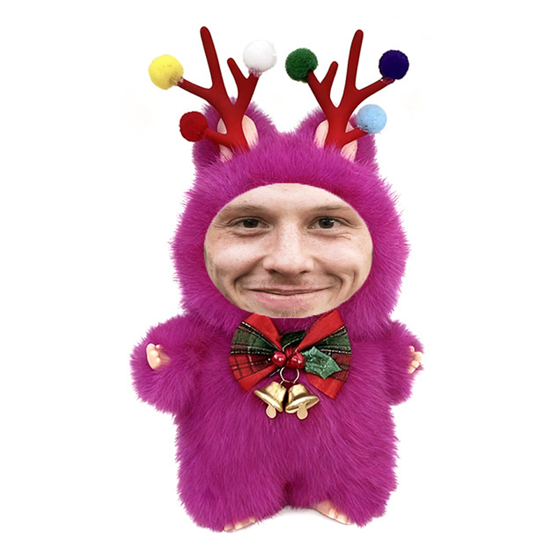 Funny Custom Christmas Yebubu Plush Keychain with Your Face – Perfect Gift In Different Colors