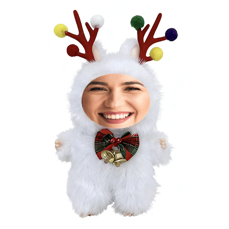 Funny Custom Christmas Yebubu Plush Keychain with Your Face – Perfect Gift In Different Colors