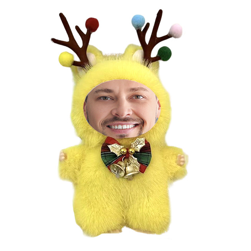 Funny Custom Christmas Yebubu Plush Keychain with Your Face – Perfect Gift In Different Colors